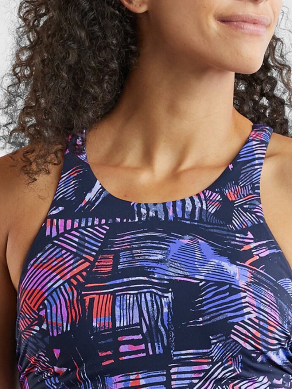 Title Nine Graffiato High Neck Top | Active Swim Sports Bra Bikini Tankini Med